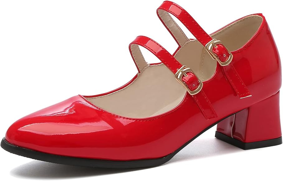 Gicoiz Hommes Pointu Bloc Chaussures Femmes Classique Mary Jane | Amazon (FR)