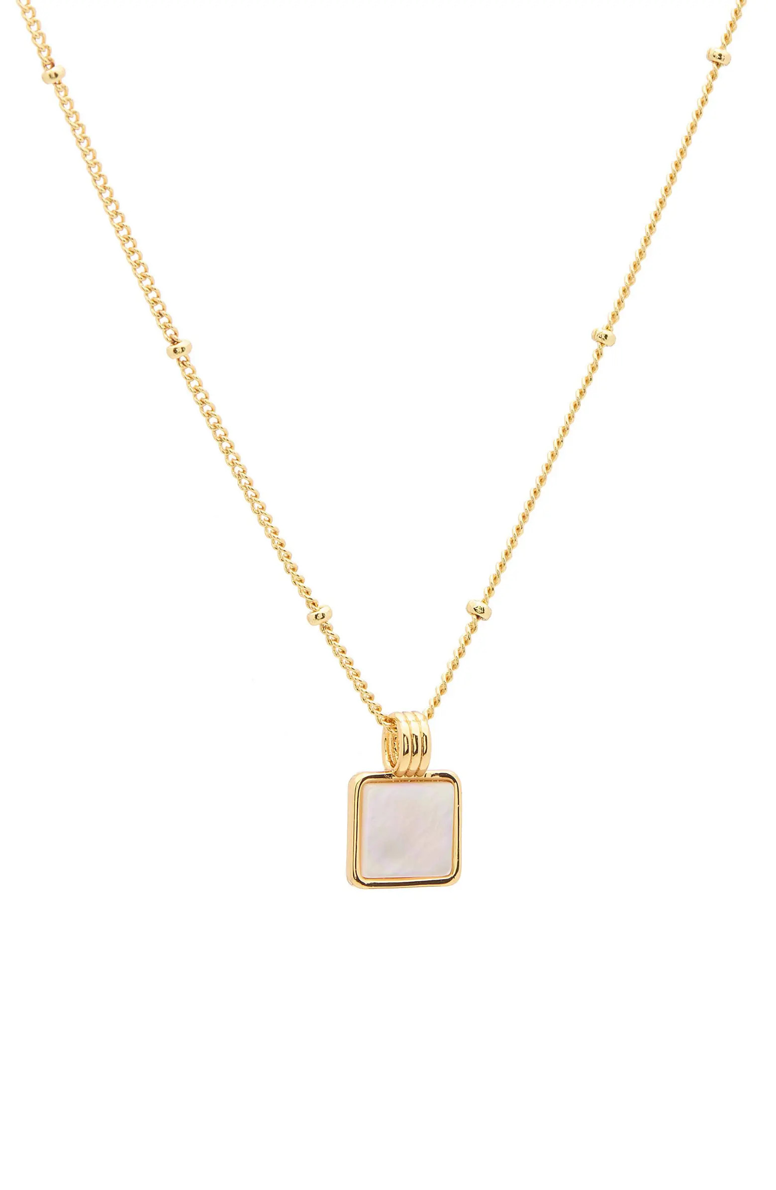 Mini Square Mother-of-Pearl Pendant Necklace | Nordstrom