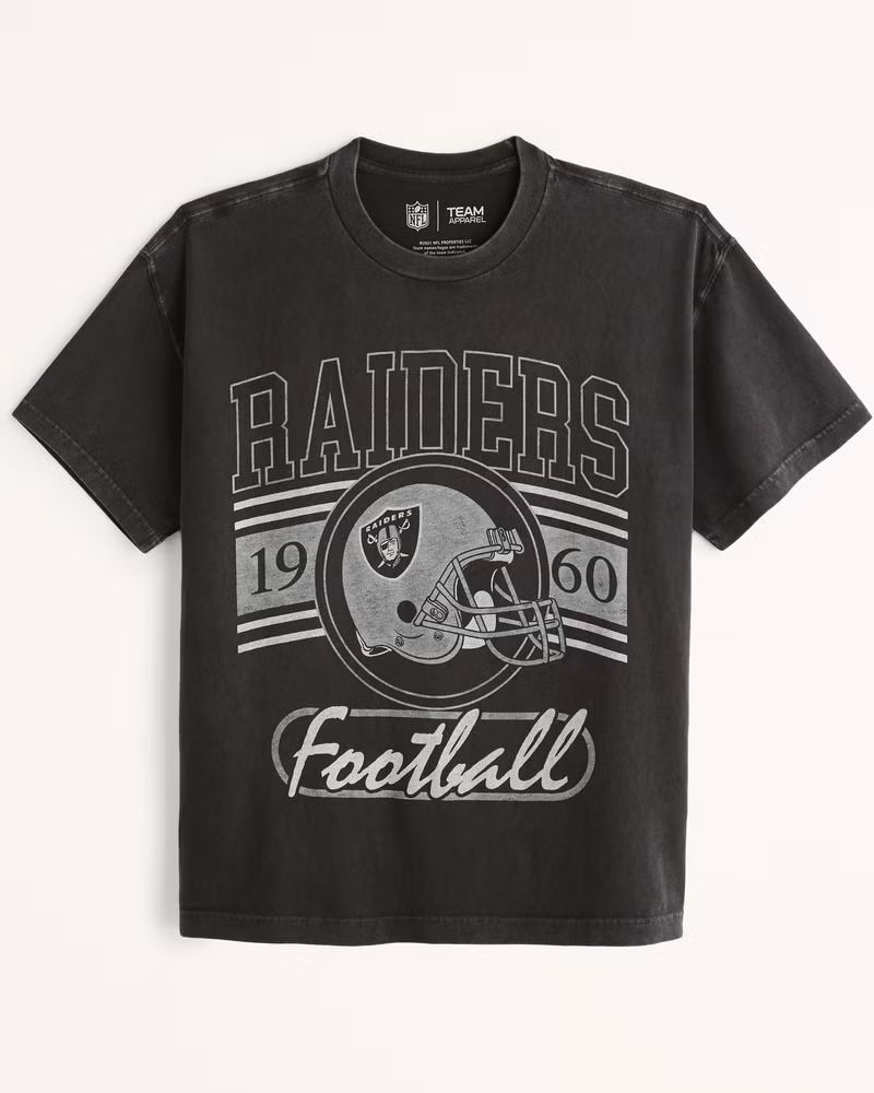 Abercrombie & Fitch Men's Oversized Las Vegas Raiders Graphic Tee in Dark Grey Texture - Size XXL | Abercrombie & Fitch (US)