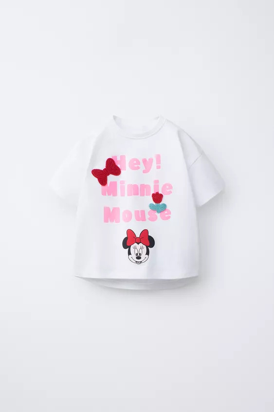 MINNIE MOUSE \u00a9 DISNEY CROCHET DOT BOW T-SHIRT | Zara UK