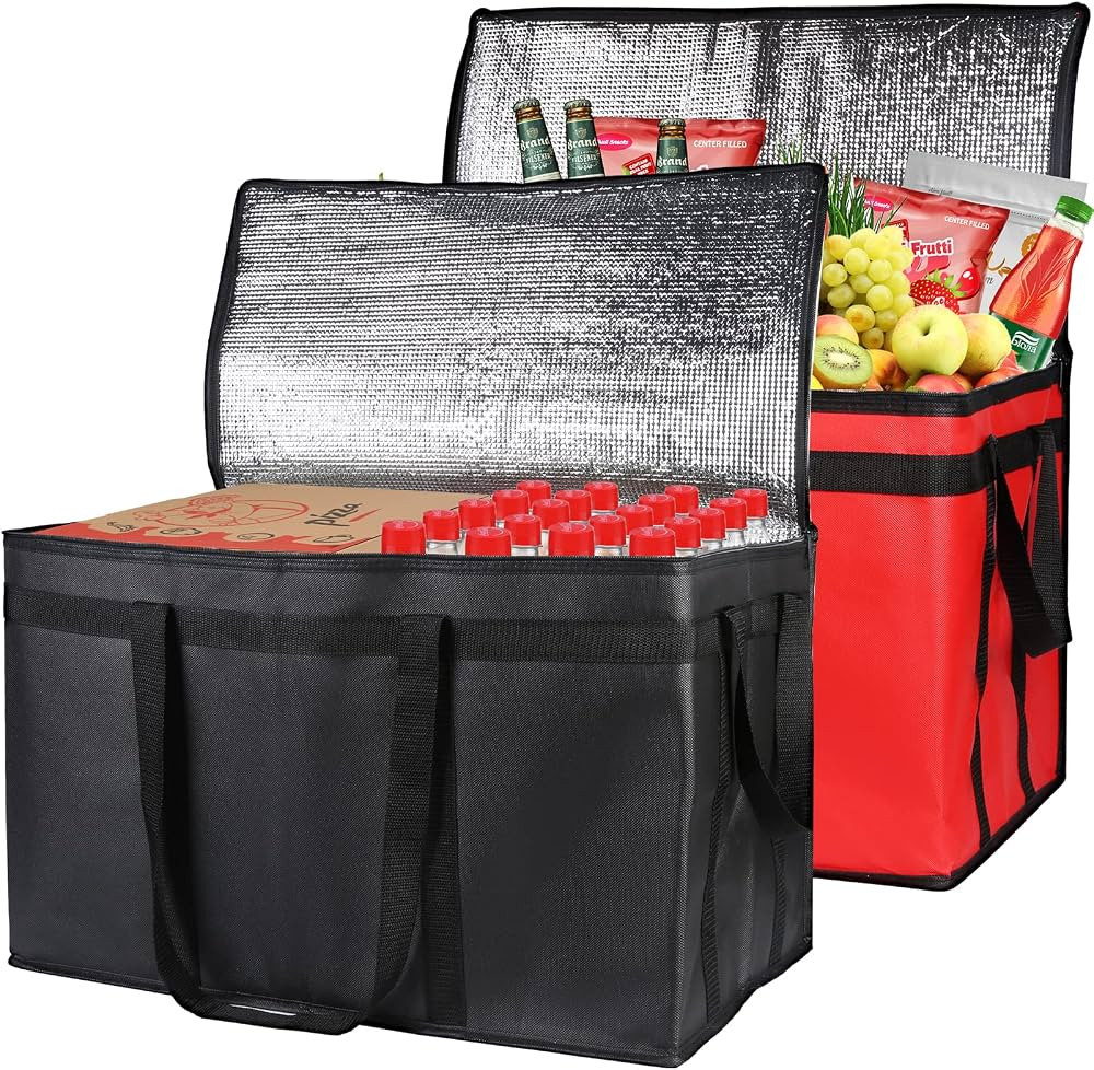 Bodaon 2-Pack Insulated Food Delivery Bag, XXX-Large Meal Grocery Tote Insulation Bag for Hot and... | Amazon (US)
