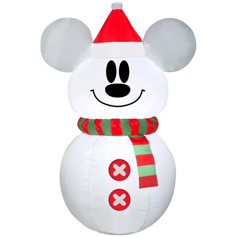 Gemmy Industries  3.5 ft. Airblown Inflatable Mickey Mouse Snowman, White - Walmart.com | Walmart (US)