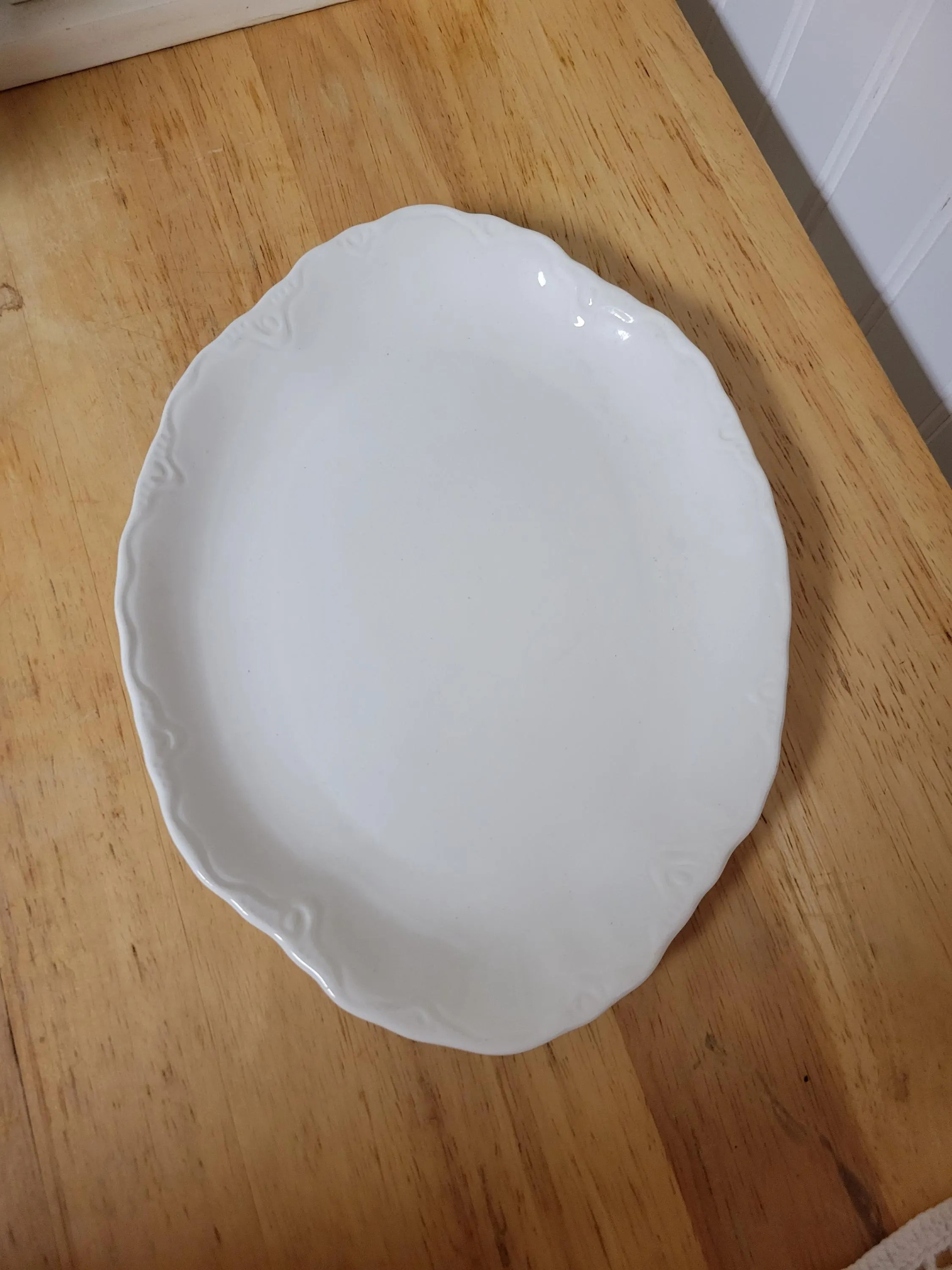 Small Vintage White Ceramic  Platter,  Made in USA | Etsy (Global)