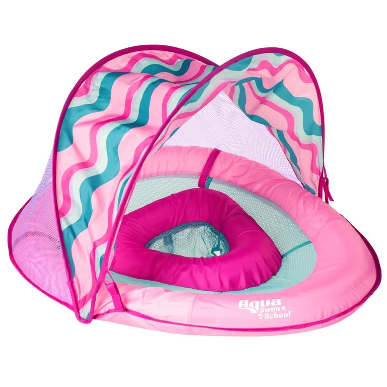 Aqua SwimSchool Grow-with-Me BabyBoat Pool Float for Infants 6-24 Months, Pink | Walmart (US)