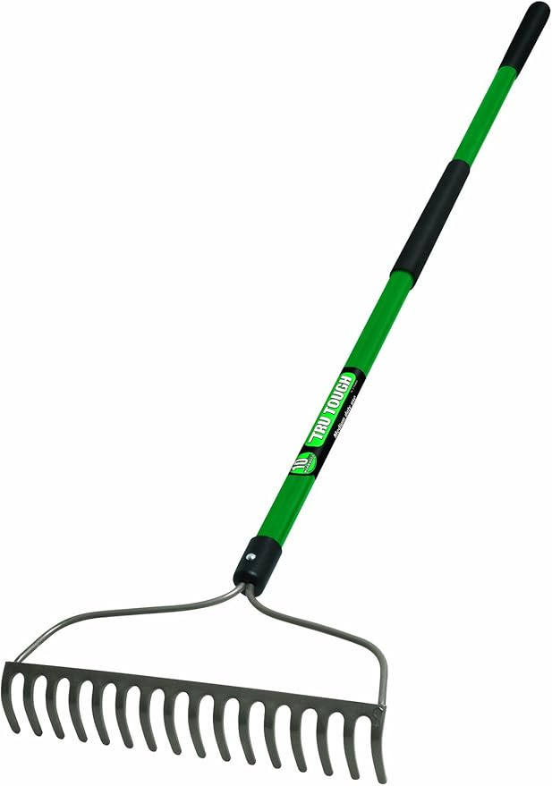 Truper 32404 Tru Tough Welded Bow Rake, 16-Teeth, Fiberglass Handle | Amazon (US)