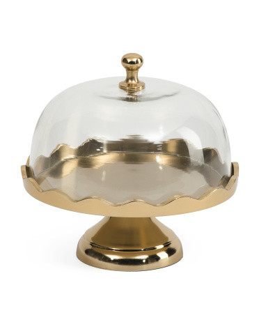 8x8 Gold Tone Scalloped Serving Dish | TJ Maxx