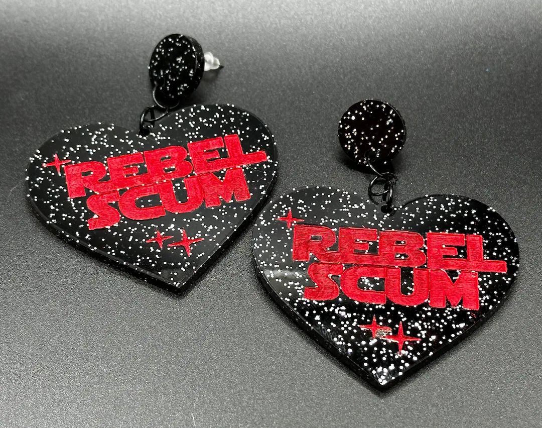 Rebel Scum Star Wars Acrylic Heart Earrings | Etsy (US)