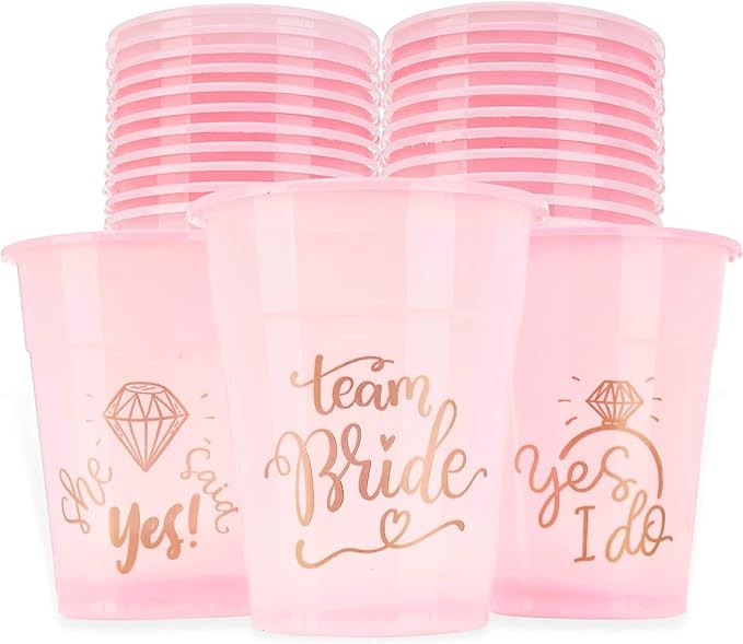 Neliblu Bachelorette Party Team Bride Cups - 25 Bridal Shower Decorations - Mega Party Pack of Te... | Amazon (US)