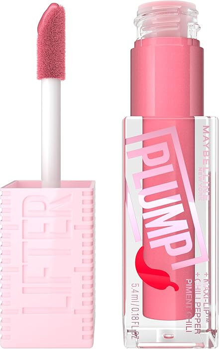 MAYBELLINE Lifter Gloss Lifter Plump, Plumping Lip Gloss with Chili Pepper and 5% Maxi-Lip, Blush... | Amazon (US)