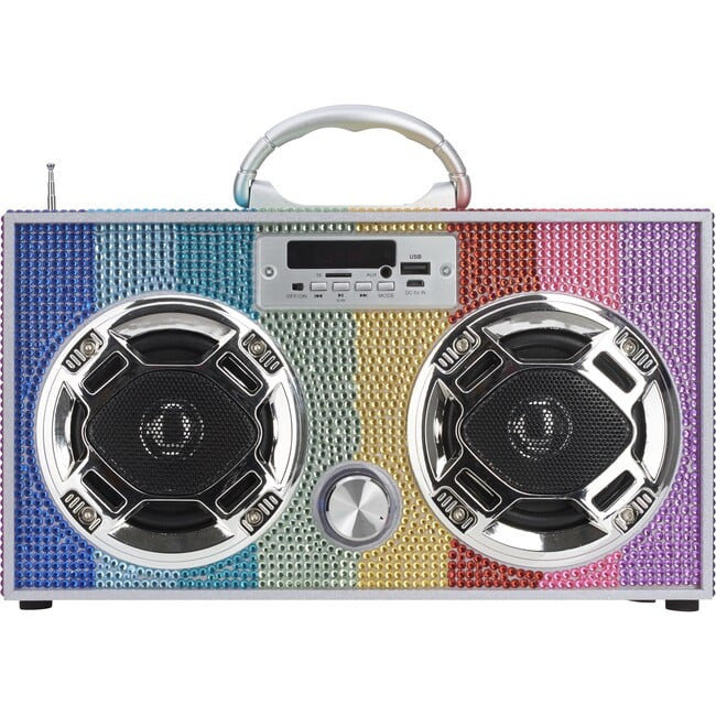 Bluetooth Mini Boombox, Rainbow Bling | Maisonette