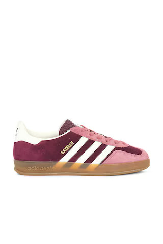 adidas Originals Gazelle Indoor Sneaker in Maroon, White, & Preloved Crimson from Revolve.com | Revolve Clothing (Global)
