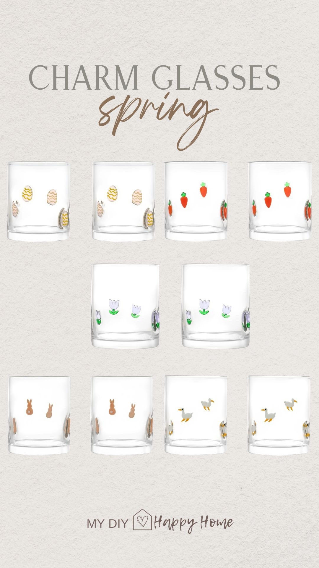 Charm glassware, set of 2
5 designs to choose from 
Remind me of the anthro icon glasss 