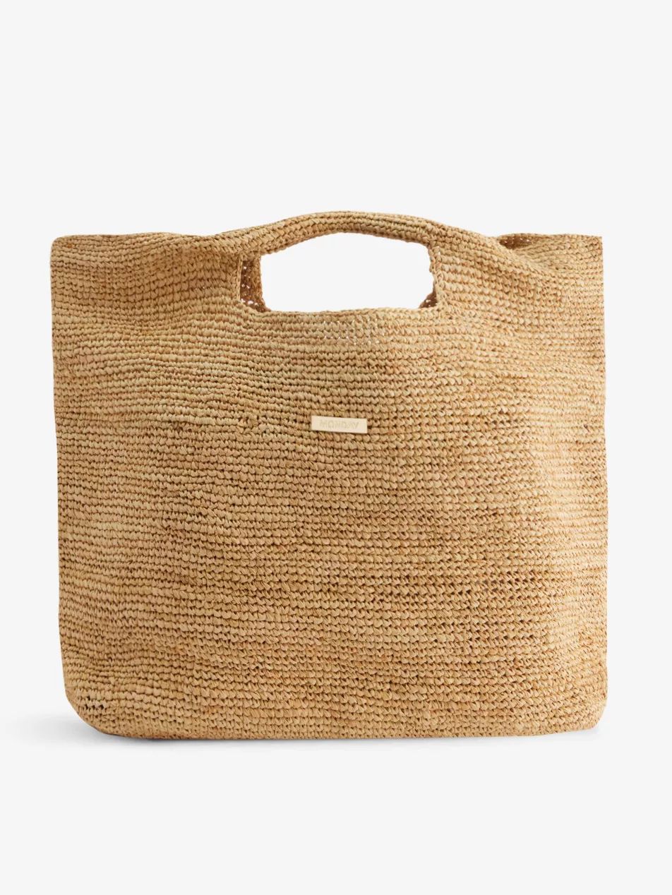 Paloma large raffia top-handle bag | Selfridges