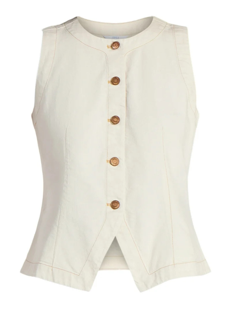 Time and Tru Women's Button Up Denim Vest, Sizes XS-XXXL | Walmart (US)