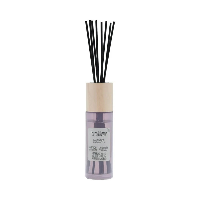 Better Homes & Gardens Lavender & Moss Reed Scented Reed Diffuser 3 Fl Oz (90 ml) W/ 8 Synthetic ... | Walmart (US)
