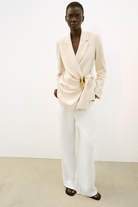 DOUBLE-BREASTED BLAZER WITH BUCKLE | Zara US