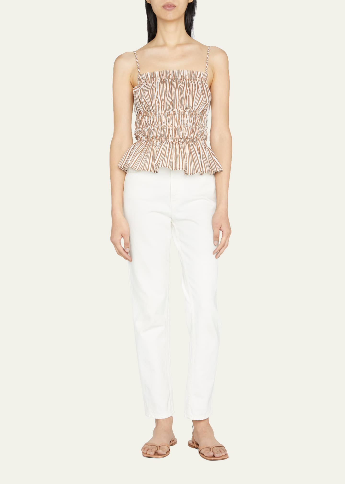Ciao Lucia Anita Cinched Ruched Striped Tank Top Blouse | Bergdorf Goodman