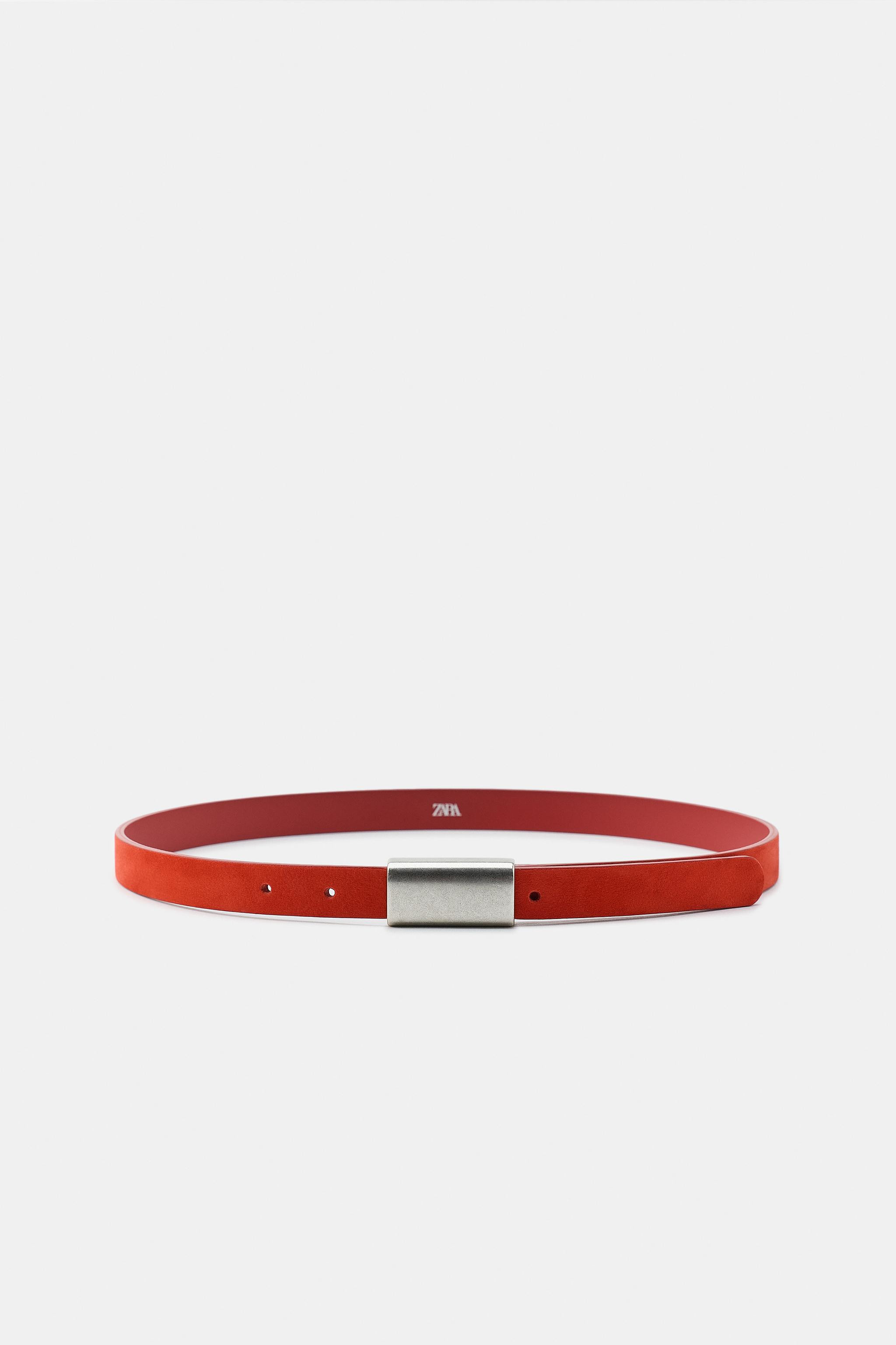 100% LEATHER BUCKLE BELT | Zara US