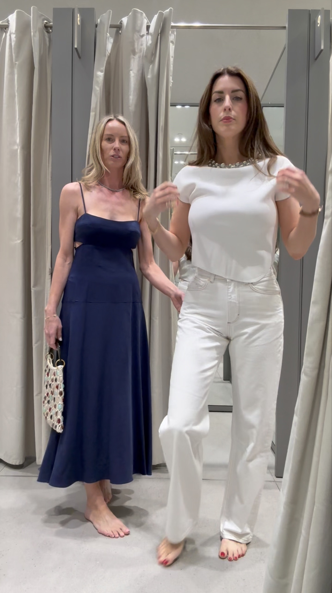 Zara try-on haul with all of my new spring and summer pieces — full sizing breakdown for every piece. White jeans outfits, the perfect red peplum top, a French dress for vacation, a striped cover-up, blue jeans with a gold button detail, a beaded silver going-out top, and a few sleeveless button-ups for warm weather days.

Sizing reference (I am usually a US 2 / S):

▫️ White jeans with braided belt — size 34 (US 2) ▫️ Striped sleeveless button-up — Small ▫️ Beaded silver top — Medium ▫️ Blue blouse-y high-low top — needs a Small (had on Medium, store was sold out) ▫️ Red peplum top — Small (perfect for an inverted triangle body shape) ▫️ Blue + brown striped button-up — Small ▫️ Second pair of white jeans — US 2 ▫️ Light wash blue jeans with gold button — sized up to US 4 ▫️ French mini dress — Small (wear shapewear underneath to prevent lines) ▫️ Blue and green striped beach cover-up — Small

Perfect pieces for spring outfits, summer vacation outfits, beach trips, brunch, date nights, and warm weather travel. Linked everything below 🤍

#LTKTall #LTKOver40