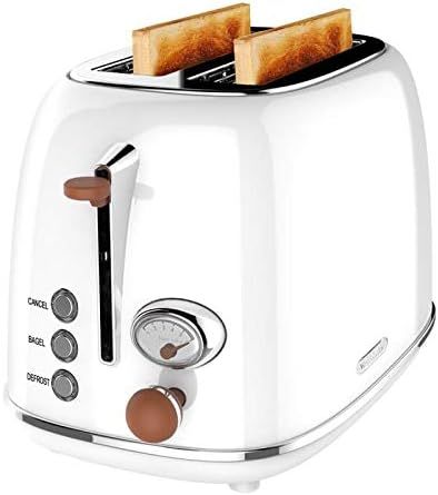 Toaster 2 slice, KitchMix Retro Stainless Steel Toaster with 6 Settings, 1.5 In Extra Wide Slots,... | Amazon (US)