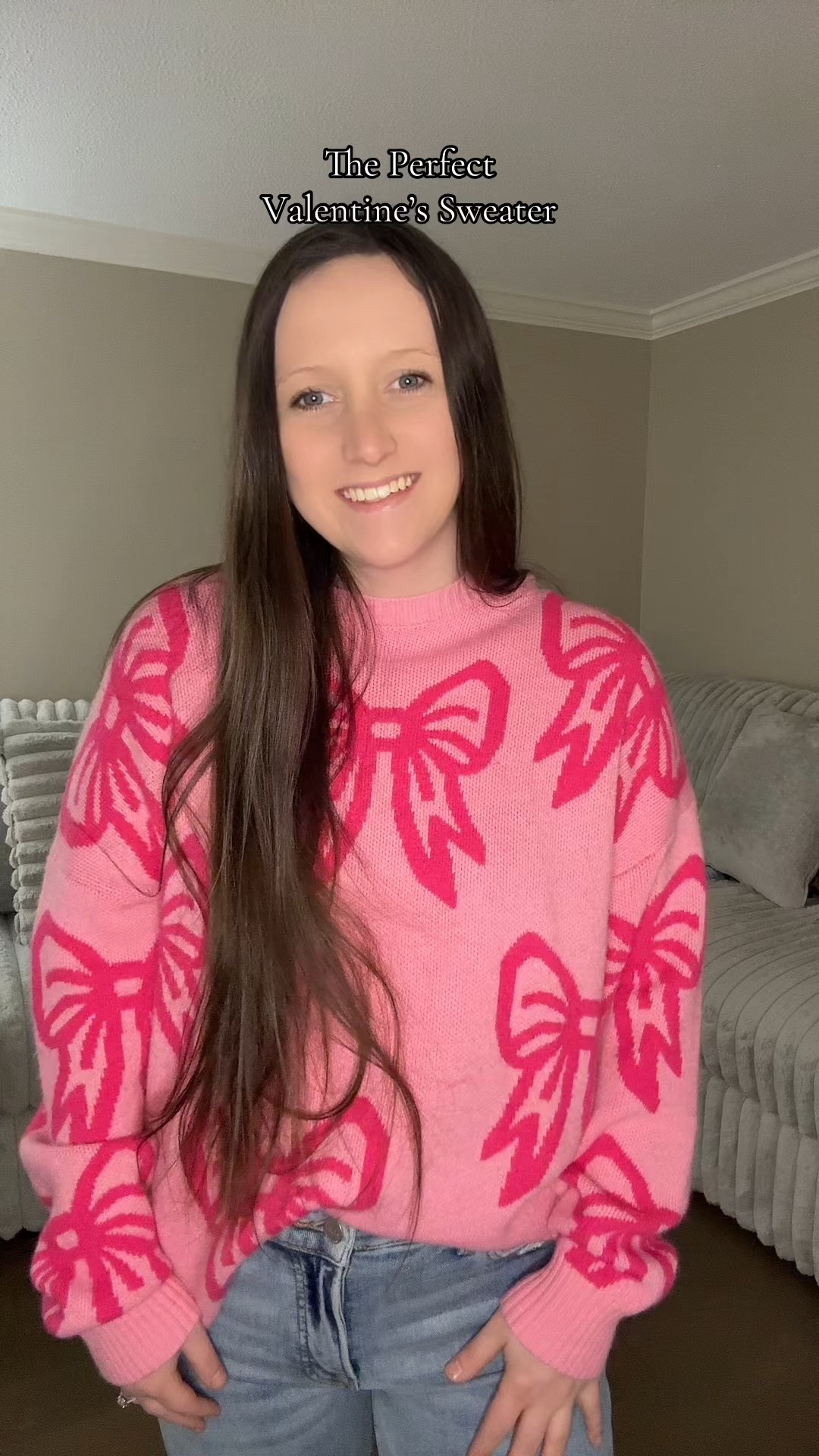 valentines outfit women - How cute is this pink bow sweater!! It would make the perfect Valentines or Date night outfit!

#LTKBeauty #LTKootd #LTKValentine