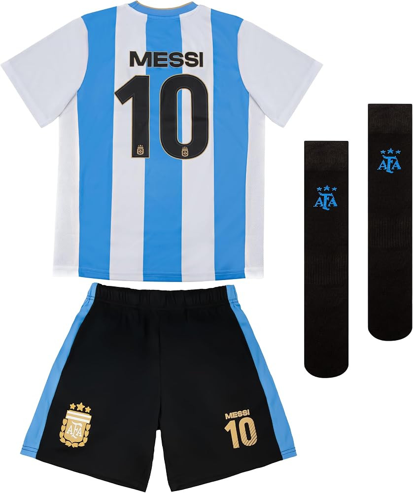Icon Sports Officially Licensed Argentina Fan Pack - 3-Piece Soccer Set - Soccer Shirt, Shorts & ... | Amazon (US)