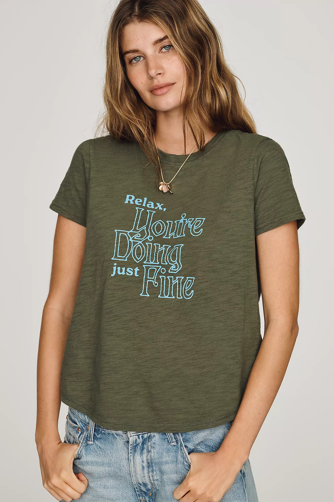 Pilcro Bennie Cotton Slim Crew Neck Tee | Anthropologie (US)