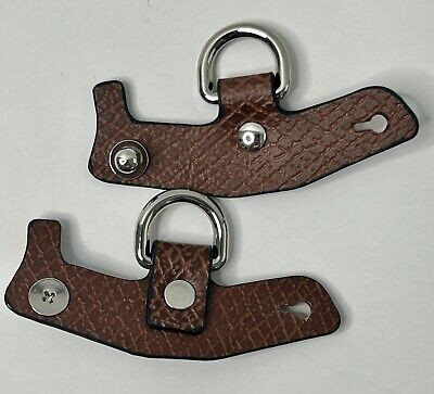 Leather attachment loops to transform bags or pouches, brown/silver hardware | eBay CA