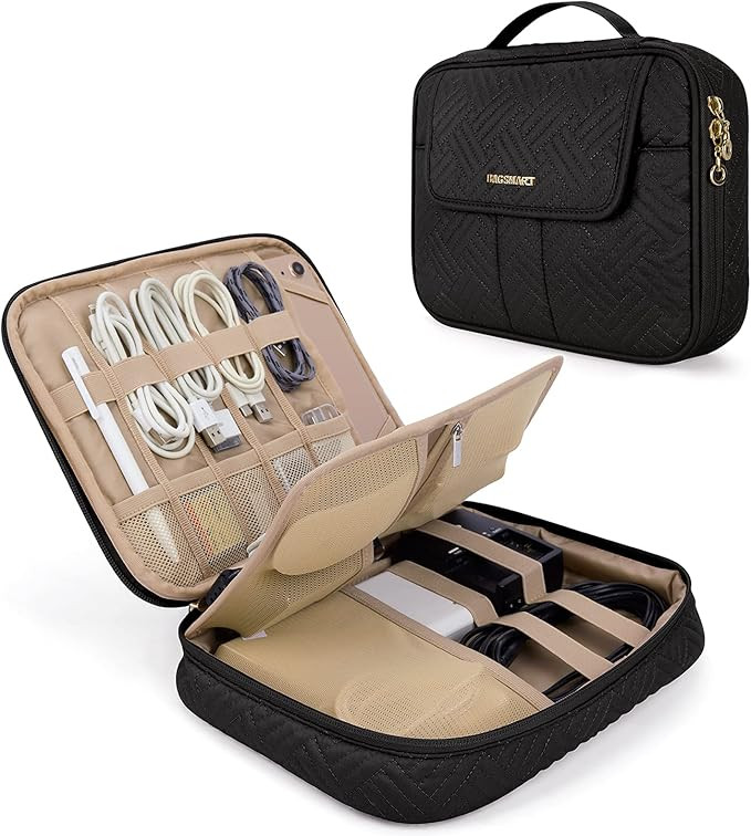 BAGSMART Electronic Organizer,Travel Cable Bag,Double Layer Tech Bag,Electronics Accessories Carr... | Amazon (US)