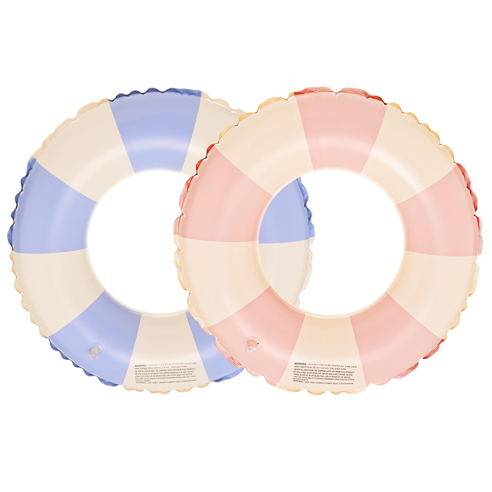Aitsite 2PCS Stripe Inflatable Swimming Rings for Adults, Floating Swimming Ring, Transparent Poo... | Amazon (UK)