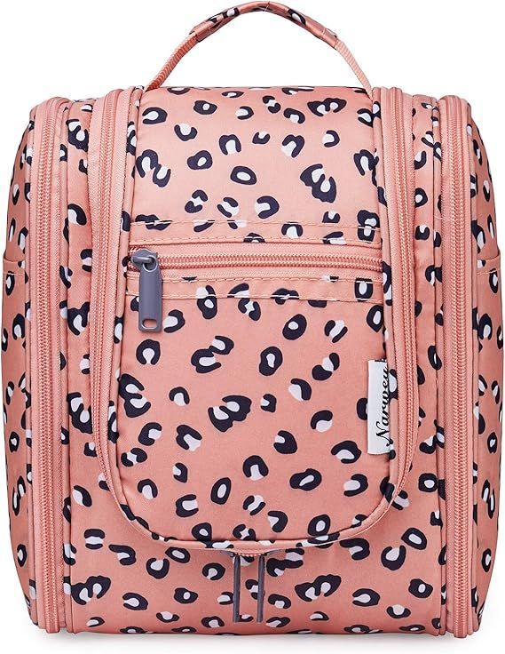 Hanging Travel Toiletry Bag Cosmetic Make up Organizer for Women and Men (Orange Leopard) | Amazon (US)