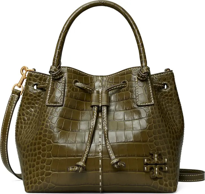 McGraw Small Drawstring Embossed Leather Satchel | Nordstrom