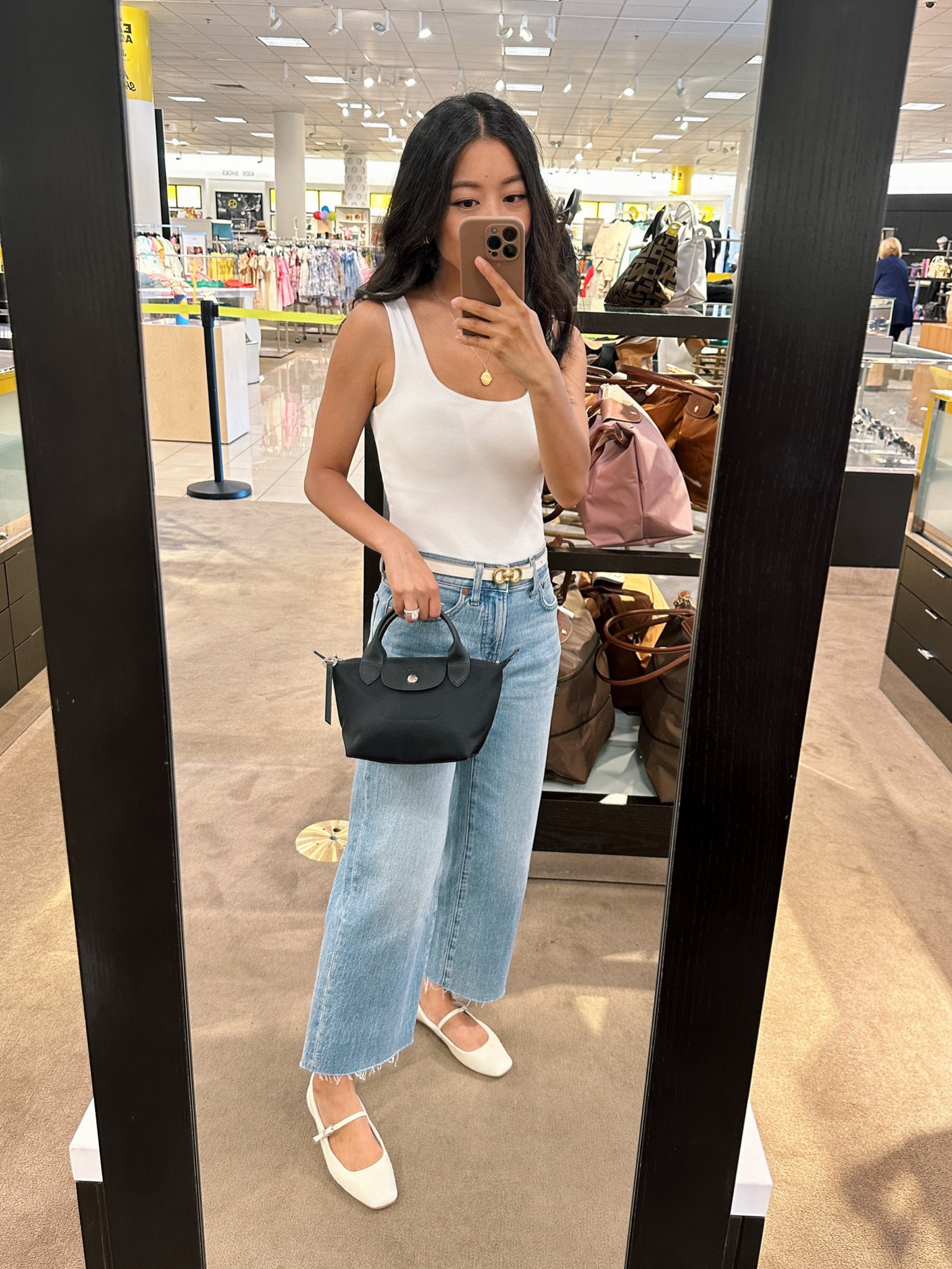 Nordstrom anniversary sale find: such a cute mini longchamp le pliage bag in a classic color with a detachable crossbody strap. 

The le pliage large size is also part of NSale this year in select colors for the first time. 

The Le pliage collection folds up small and is super lightweight for travel and work 

Wearing; edited pieces belt (xxs), Madewell jeans 24 petite, dv flats 5.5

#LTKxNSale

#LTKitbag #LTKsalealert