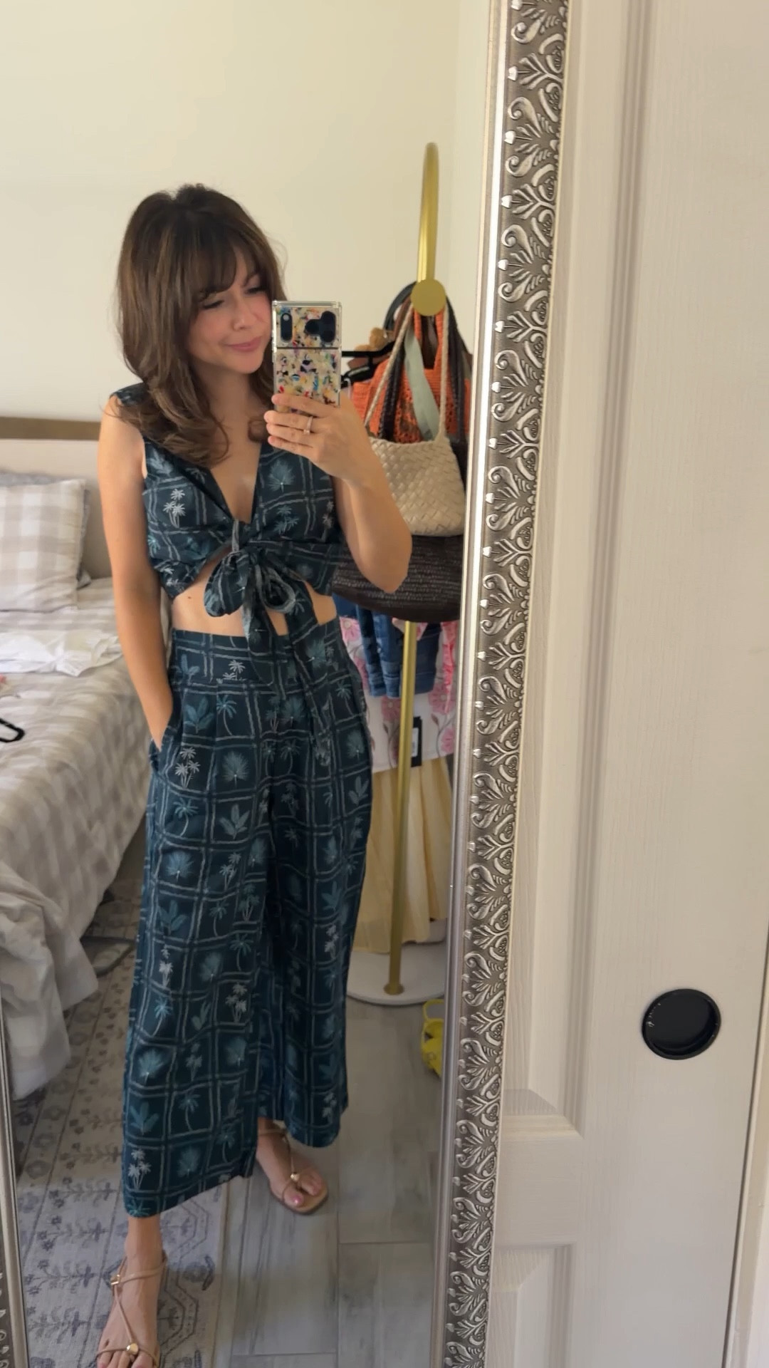 the matching set that makes getting dressed feel effortless (especially at the beach or pool

This is one of those outfits that looks like you tried… but takes zero effort. The lightweight fabric keeps it breathable for warm days, and the matching set instantly makes it feel styled without overthinking it.

The tie-front top adds shape (which I always look for as a petite), and the wide leg pants hit just right—no overwhelming length, just that easy, relaxed fit.

I love that you can wear these pieces together or mix them into your everyday wardrobe. It’s giving vacation, but still works for real life.

Top / bottom xsp


#LTKPetite #LTKFestival #LTKgrwm