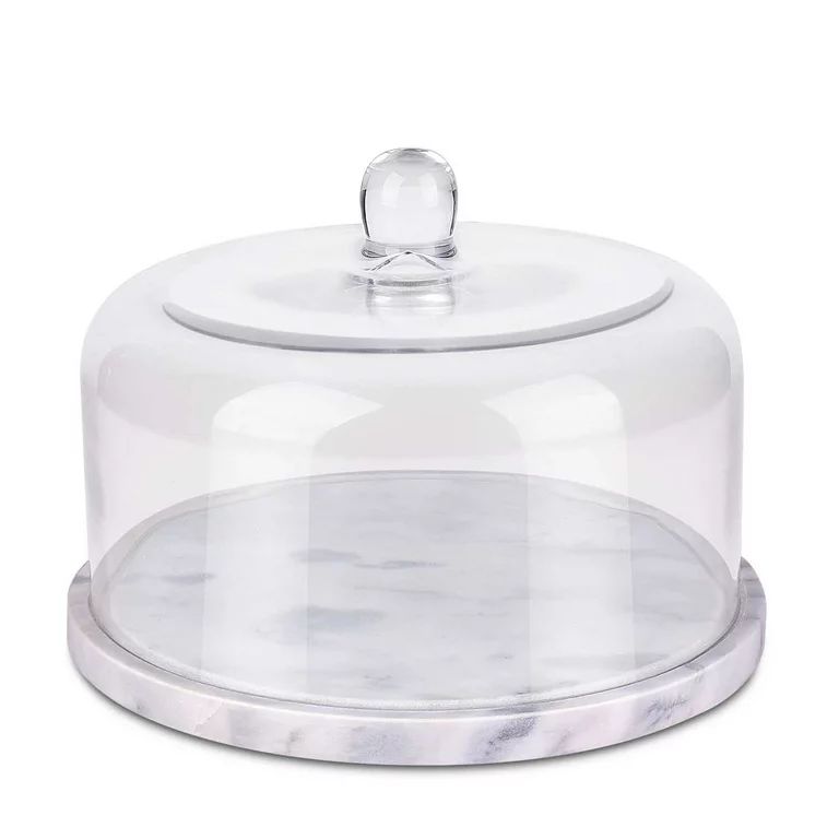 Marble Cake Stand with Lid Round Glass Cover Glass Dome Cake Saver Cheese Holder Serving Platter ... | Walmart (US)