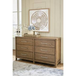Cabalynn Brown 6 Drawer 72 in. Dresser | The Home Depot