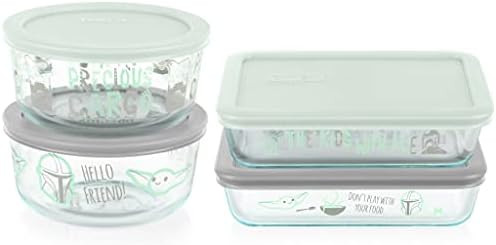 Pyrex Disney Star Wars The Child Decorated Glass Set Food Storage, 8 Piece | Amazon (US)