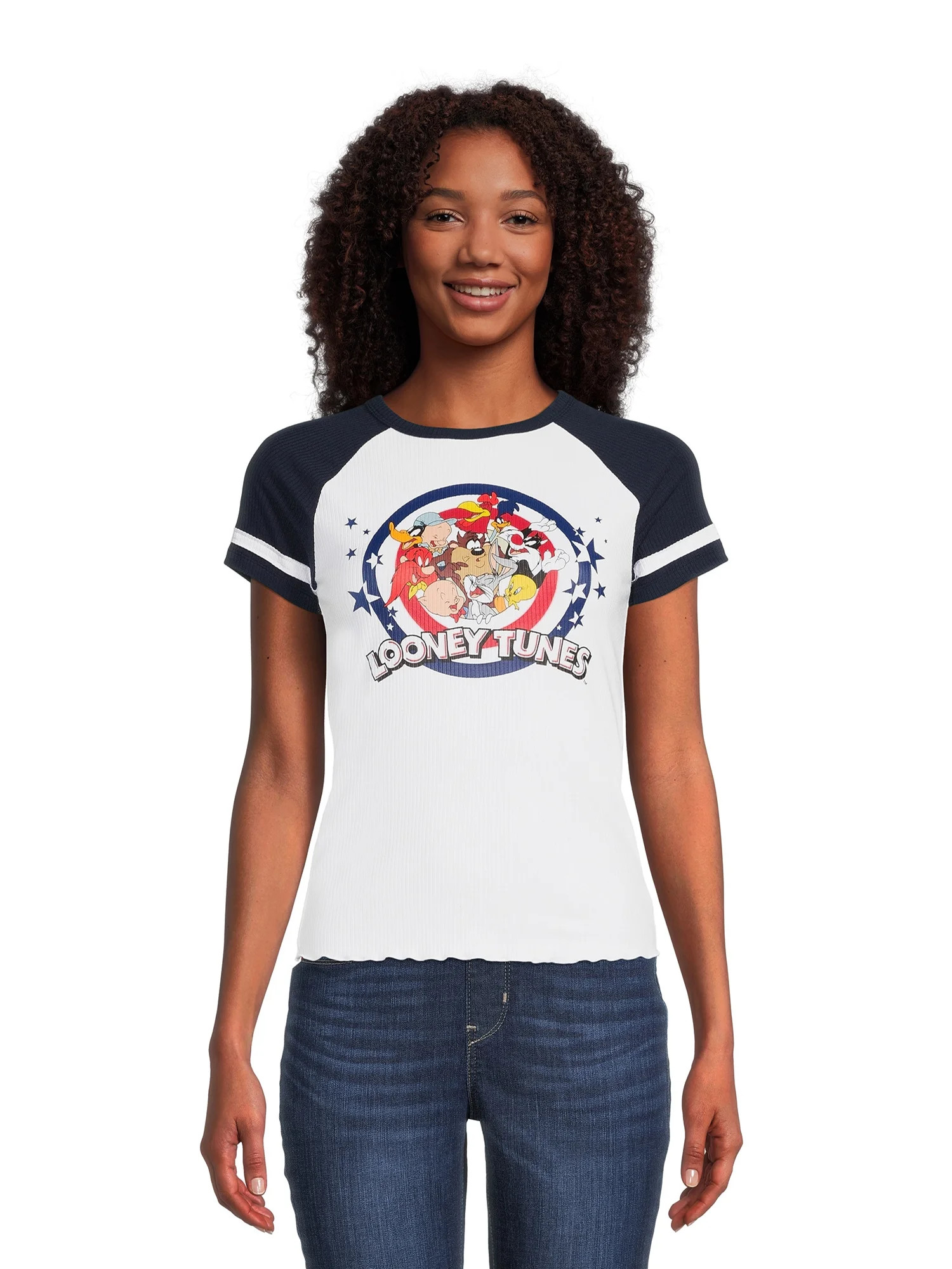 Looney Tunes Women's Graphic Print Raglan Tee | Walmart (US)