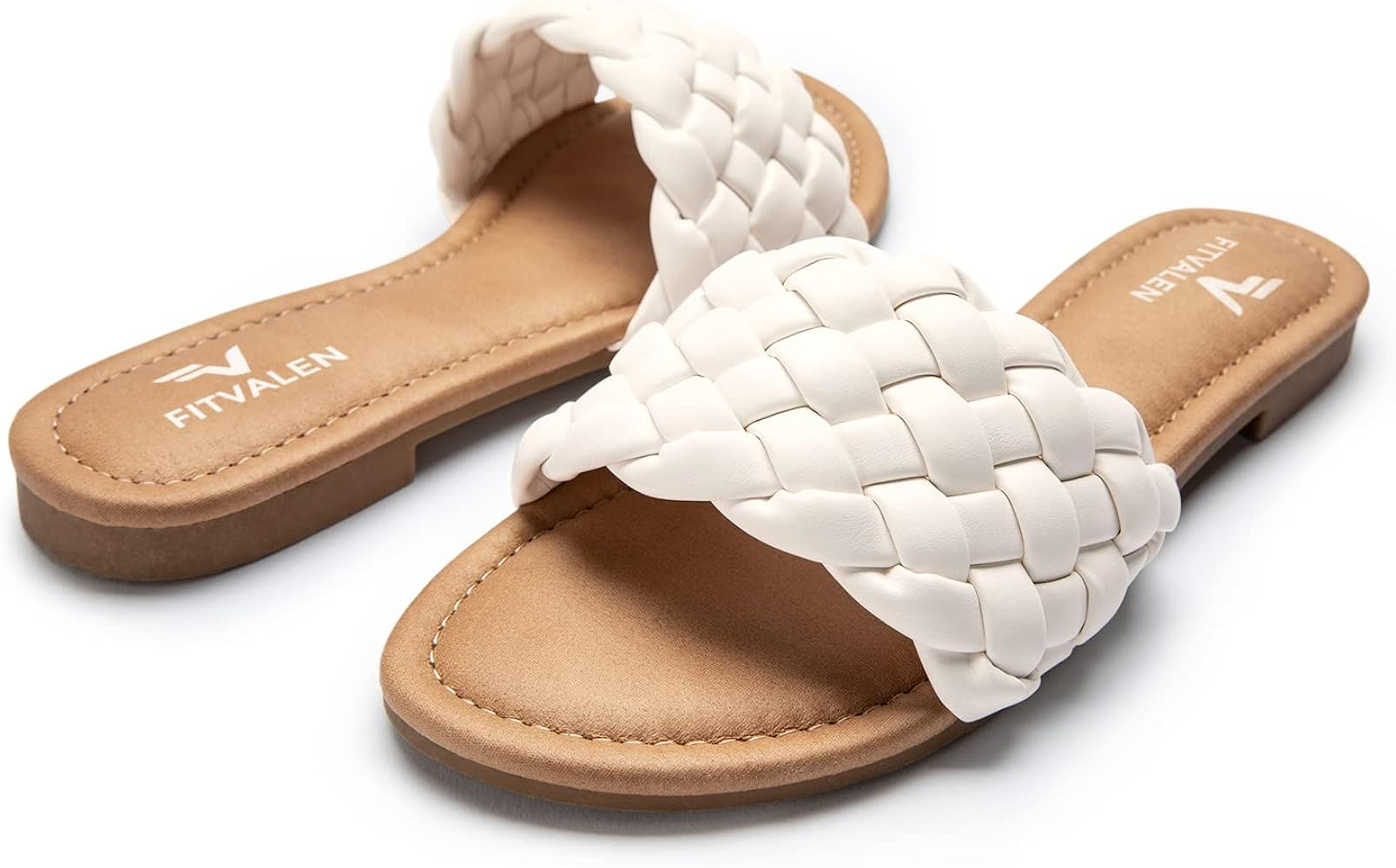 Braided Sandals For Women, Round Open Toe Flat Sandals for Summer Dressy Memory Foam Comfort Fashion | Amazon (US)