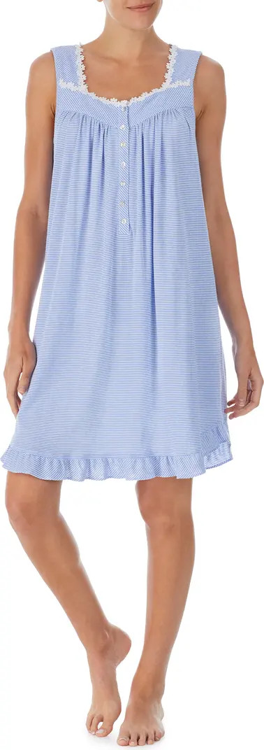 Stripe Short Sleeveless Knit Nightgown | Nordstrom