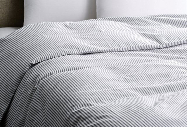 Black Tick Duvet Cover, White | One Kings Lane