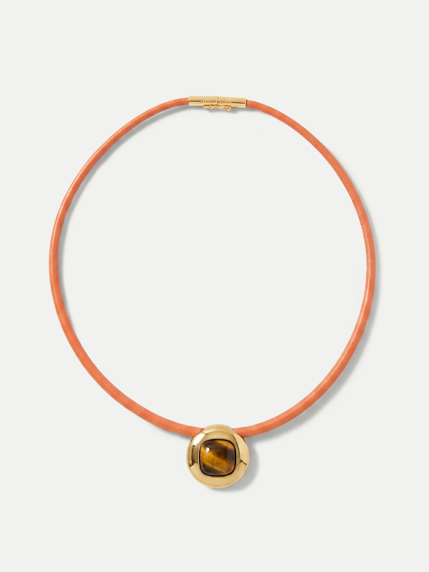 Tiger’s Eye Leather Cord Necklace in Brown | Veronica Beard | Veronica Beard