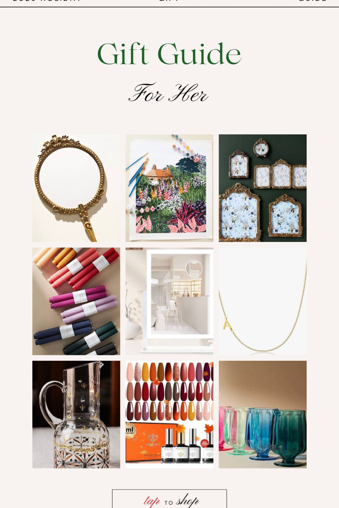 #LTKgiftguide #LTKgifts #LTKHoliday #LTKparties #LTKunder100 #LTKunder50 

#LTKhome #LTKHolidaySale #LTKSeasonal