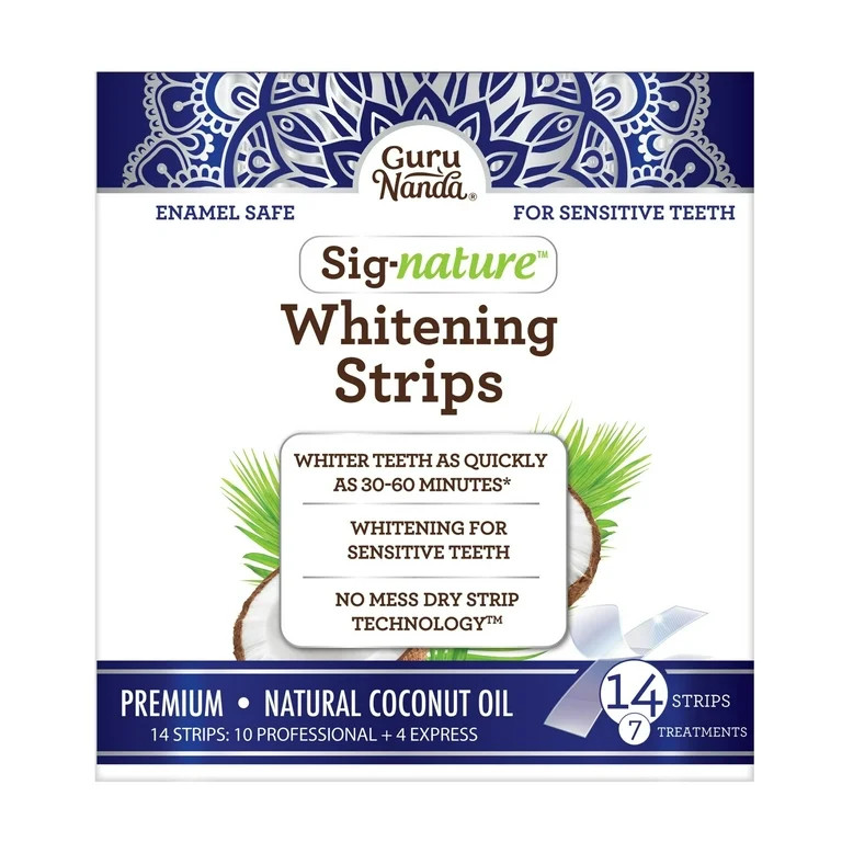 GuruNanda Teeth Whitening Strips with Coconut Oil - 7 Day Treatment | Walmart (US)