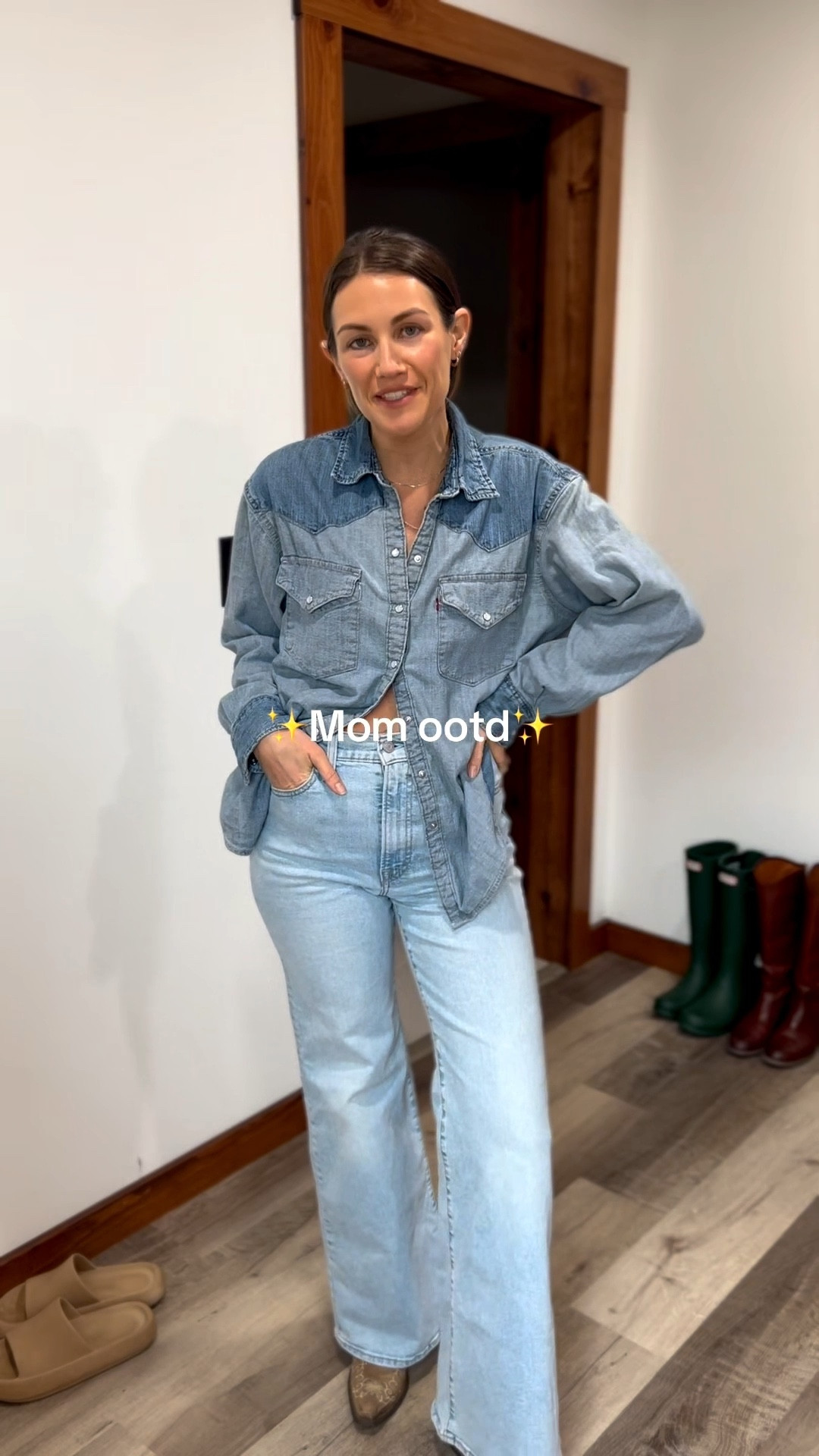 Mom ootd as a mom of two celebrating her kids’ birthday party 

Mom outfit inspo, denim on denim, Levi’s jeans, fall ootd, fall outfit inspoo

#LTKPetite #LTKStyleTip #LTKSeasonal