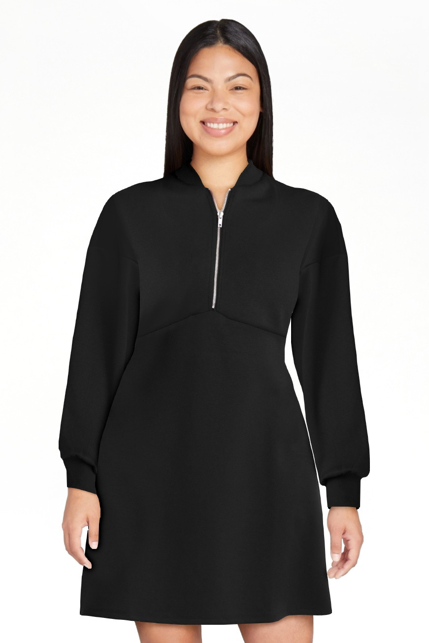 Scoop Women's and Women's Plus New Scubaknit Zip Front Mini Dress, Sizes XS-4X | Walmart (US)