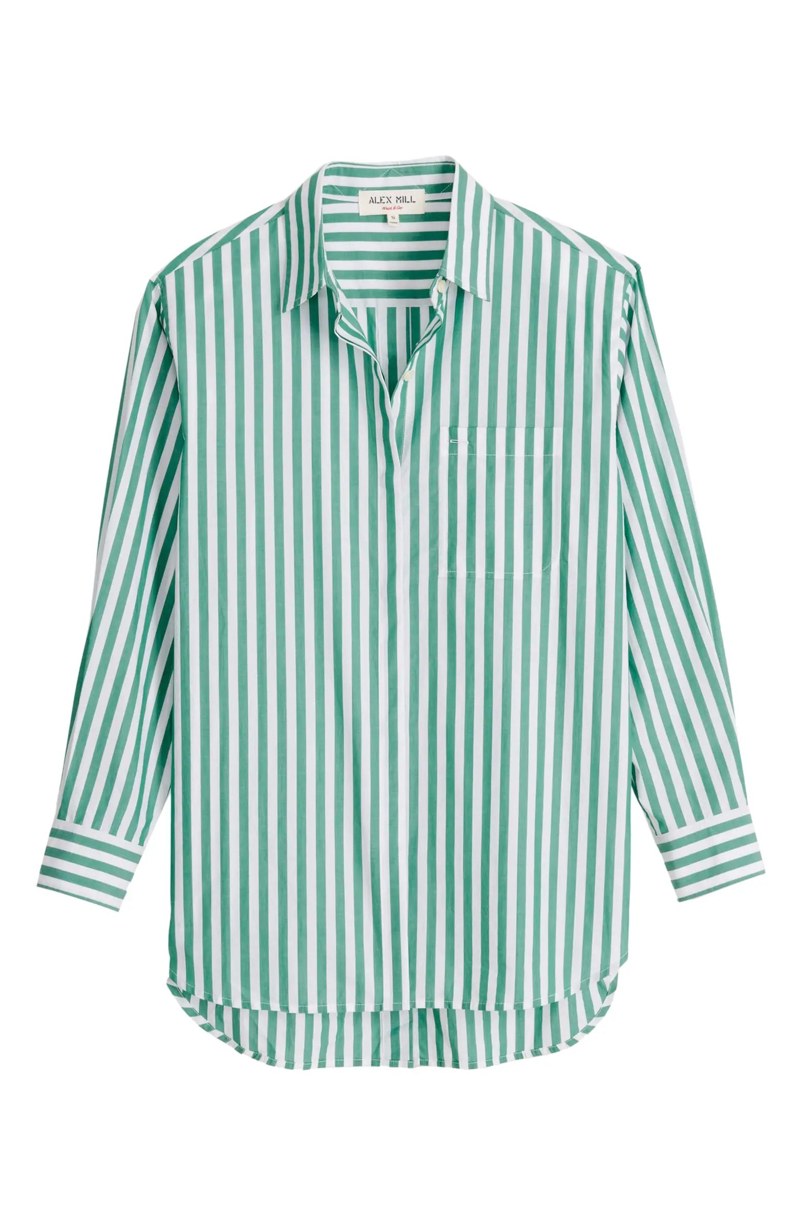 Alex Mill Jane Stripe Button Back Cotton Shirt | Nordstrom | Nordstrom