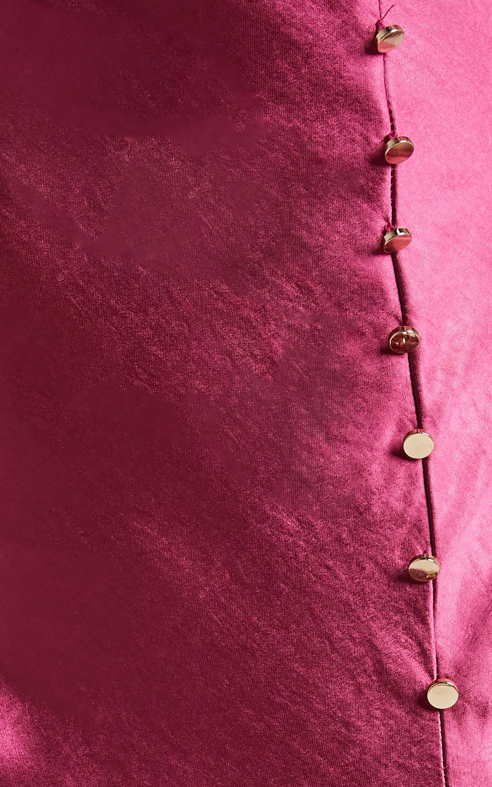 Remington Maxi Dress - Button Detail Split Bias Cut Satin Dress in Berry | Showpo (US, UK & Europe)
