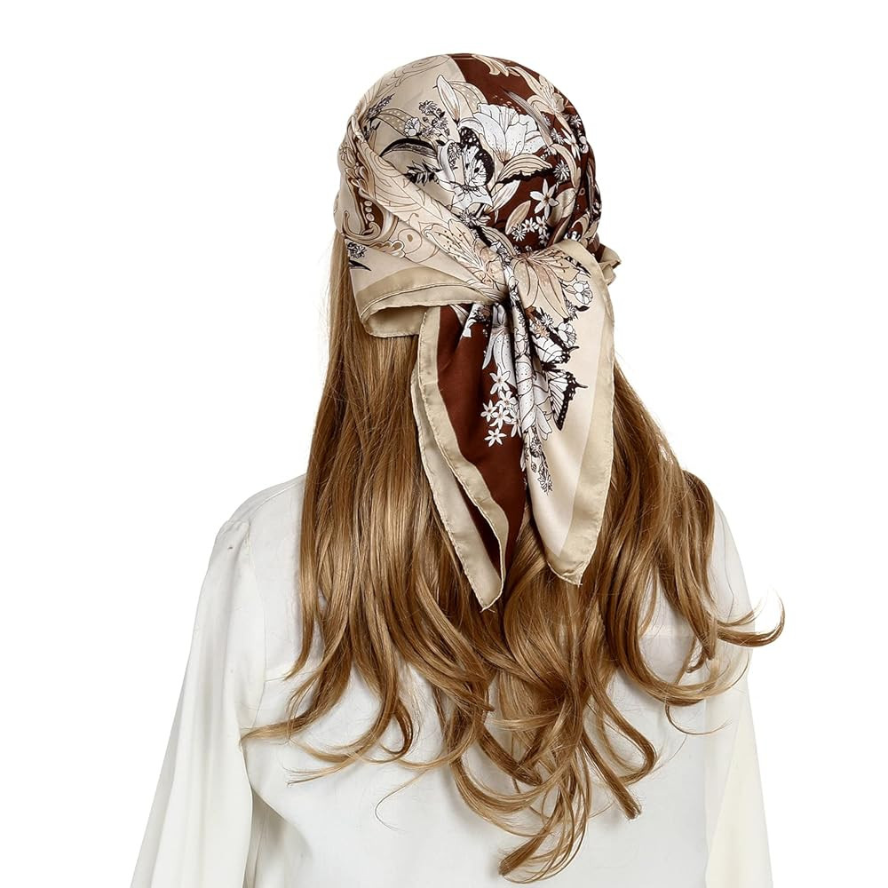 RIIQIICHY Women Head Hair Scarf Like Satin Silk Scarf Sleeping Hair Wrapping Night 27.5" | Amazon (US)