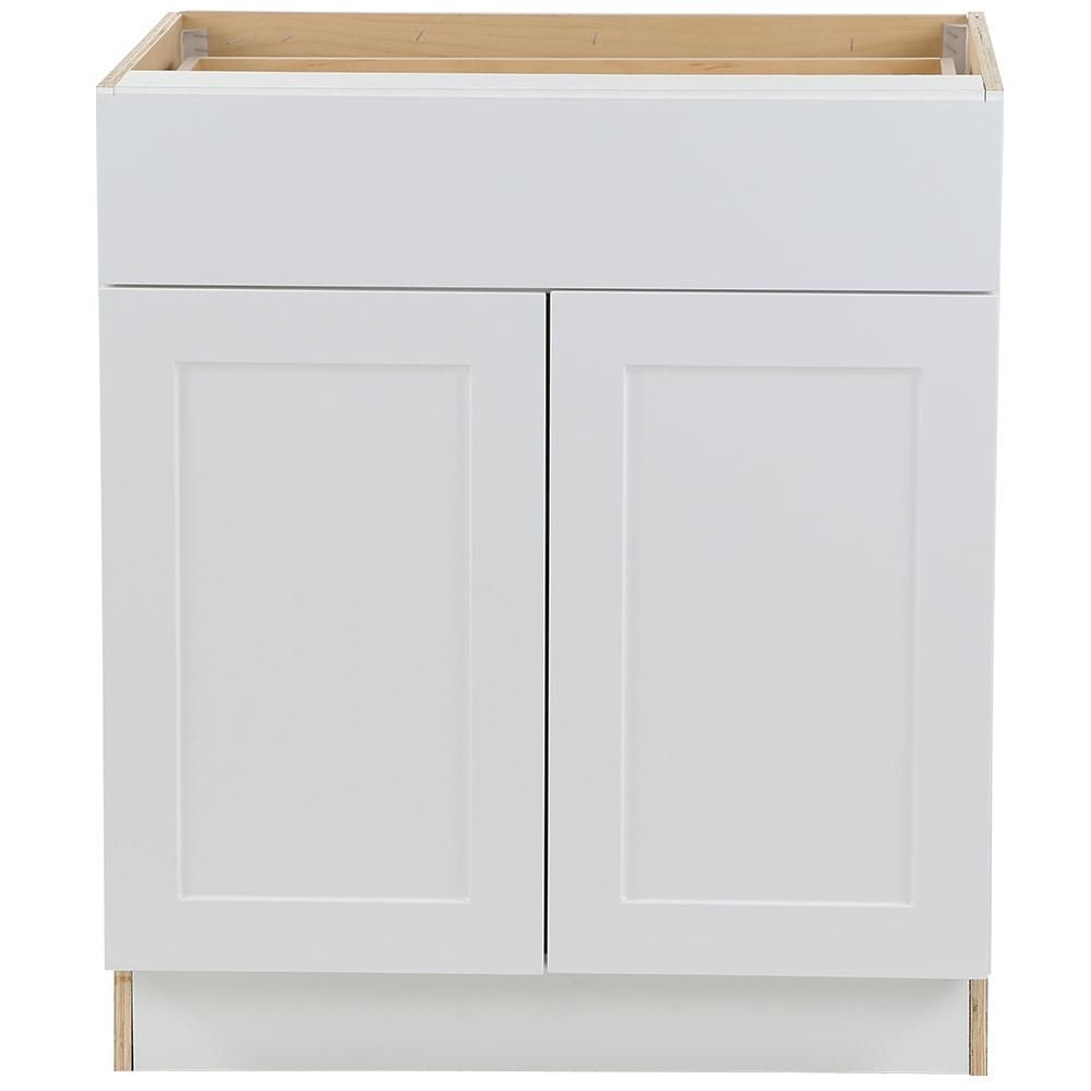 Cambridge Shaker Assembled 30x34.5x24.5 in. Plywood Base Cabinet w/ 1 Soft Close Drawer & 2 Soft ... | The Home Depot